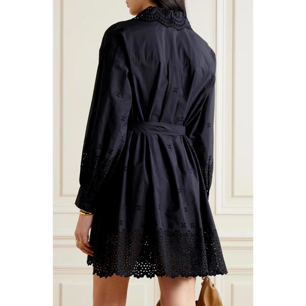 NEW, Ulla Johnson Gemma broderie anglaise cotton-poplin shirt dress Sz 4 #MD1248 - Picture 3 of 11